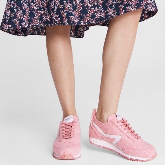 Rag & Bone Retro Runner Felted Wool Blend Pink Sneakers - Picture 3 of 16